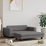 Gecheer Hundebett mit Verlängerung Grau 100x50x30 cm Kunstleder Hundebetten Hundesofa