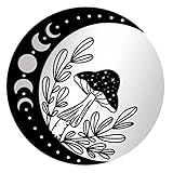 ibasenice Pilz-spiegel-wandaufkleber Im Freien Neon Pilzdekoration Mondwand Gartenpilz- Naturdekor Pilz-nachtlicht Mond Wandteppich Pilzaufkleber Solar- Dekorativ Black Acryl