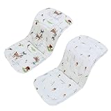 LAT Universal Sitzauflage Kinderwagen, Baumwolle Doppelseitig Verwendbares Sitzeinlage für Kinderwagen, 78x34cm Universal Kinderwagen Einlage für Babyschale Buggy (Reh)