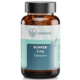 Kupfer Tabletten hochdosiert – 365 vegane Tabletten für 1 Jahr – 3 mg Kupfer-Bisglycinat pro Tagesdosis – ohne Zusätze, geschmacksneutral, 100% vegan