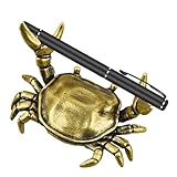 Krabben-Stifthalter, Messing-Stifthalter, Gewichtheben Krabben-Skulptur, einzigartiges Schreibtisch-Gadget, Tier-Stiftständer, dekorativer Stifthalter, Messing-Schreibtischdekoration,