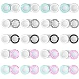 20PCS Kontaktlinsenbehälter, Linsenbehälter, Kontaktlinsen Behältnis Set, Brillenetui Tragbar, Reise Kontaktlinsen Set, Kontaktlinsendose mit Schraubverschluss für Zuhause und Reisen, 5 Farben
