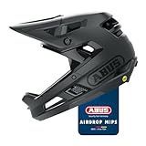 ABUS Fullface-Helm AirDrop MIPS - MTB: Downhill, Freeride und Enduro - Mountainbike-Helm mit optimierter Belüftung und Ambient Sound Channel - für Erwachsene, Schwarz, Größe S/M