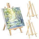 3 Stück Staffelei aus Holz, Staffelei Klein 30 cm Hoch Leinwand Ständer Dreieck Faltbar Und Höhenverstellbar Staffeleien Tischstaffelei für Malerei Skizze Hochzeit Ausstellung