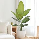 Künstliche Paradiesvogelpflanze, 152 cm, Boden-Bananenblatt-Pflanze mit 10 Blättern, Kunstpalme mit Kunststofftopf für drinnen und draußen, Haus, Büro, Garten, moderne Dekoration