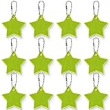 12 Stück Sicherheits Reflektor Anhänger, Stern Reflektoren Kinder Anhänger für Rucksack,Reflektoren Schulranzen, Reflektoren Anhänger Kinder, für Schultasche Rucksack Radfahren Gehen Laufen