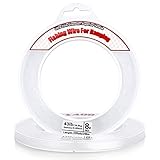 Acejoz 200m Angelschnur Auf Spule, 0,45mm Transparent Nylonschnur Tragkraft 18kg, Reißfest Nylonfaden Ideal Für Perlenschmuck Armbänder, Nähen Hobby, Aufhängen Ballongirlanden Dekoration