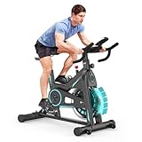 THERUN Magnetischer Heimtrainer-Fahrrad, Stationäres Fitnessbike mit Multigriff-Lenker, iPad-Halterung, Indoor-Cycling für Zuhause bis 150 kg