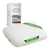 EcoSchlaf® OrthoDual – Orthopädisches Kissen – Zertifiziert – Nackenstützkissen Seitenschläferkissen Nackenkissen aus Dual Memory Foam – Ergonomisches Kopfkissen – Nackenschmerzen (60 x 35 x 10)