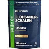 Flohsamenschalen Kapseln 1400mg | 180 VEGANE Kapseln | 750mg pro Kapsel | Ballaststoffe | Psyllium Husk | Fiber Supplement | by Horbaach