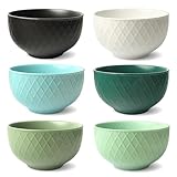 Schramm® 6 Stück Porzellanschüsseln in 3 verschiedenen Variationen wählbar 850 ml Müslischalen Salatschalen Porzellan Schale Schalenset 6er Pack Bowl, Farbe:Mehrfarbig