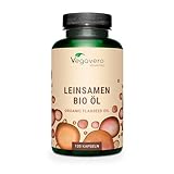 BIO Leinöl Kapseln | Omega 3 6 9 | PREMIUM: Bio-Qualität & Kaltgepresst | Preis-Leistungssieger 2024* | Omega 3 VEGAN - Keine Gelatine | Flaxseed Oil | Laborgeprüft | Ohne Zusatzstoffe | Vegavero®