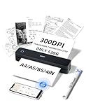 iDPRT MT610pro Tragbarer Thermodrucker, 300DPi Bluetooth Mobiler Drucker für Unterwegs, Thermodrucker A4 für Fahrzeuge, Büro, Zuhause, Schule, Kompatibel mit iOS, Android, Tablet & Laptop- Schwarz