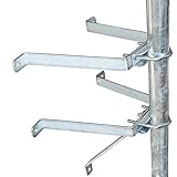 Premium X Mauerhalter 40cm Stahl verzinkt SAT Wandabstandshalter Wandbefestigung Stangenbefestigung Masthalter Wand für Mast bis Ø 60mm Halterung Satellitenschüssel Antenne