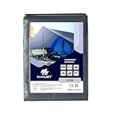 Hanjet Abdeckplane wasserdicht 260g/m² grau, PE Plane, allwetterfeste, wasserdichter Schutzplane Bodenplane als Zeltdach für Pool, Holz, Auto, Boot (2 x 3 m)