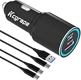 48W Auto Ladegerät für Samsung Galaxy A55 5G/A16 A54 S24 A35 A25 S24 FE S23 S22 Plus Ultra A15 A23 A53 S25 iPhone 16/15 Pro Max Kfz Zigarettenanzünder USB C Adapter PD 30W & USB A 18W mit LadeKabel