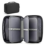 Dejicuk Federmäppchen Groß, Schwarz Mäppchen mit 5 Fächern & 3 Abnehmbaren Trennplatten, Federmäppchen aus Oxford mit 72 Slots, Mäppchen & Federtasche Groß für Jungen Mädchen Erwachsene Teenager