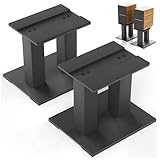 OUUTMEE Desktop Audio Ständer Höhe 15cm Metall Lautsprecher Ständer Mit Rutschfesten und Vibrationsdämpfenden Gummistreifen,Schwarz, Paar（Klein）