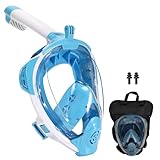 Farerkass Tauchermaske Schnorchelmaske Erwachsene 180°Vollgesichtsmaske Vollgesichtsmaske Schnorchelmaske Hd-Antibeschlag, Kompatibel Mit Action-Kameras, Geeignet FüR Jugendliche Und Erwachsene (SM)