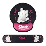 FYting Mauspad mit Gelkissen,2 Stück Mousepad mit Handauflage,Ergonomisches Mauspad Klein,Anime Dreidimensional, Handgelenksunterstützung, für Schreiben, Arbeiten, Spiele(Rosa)