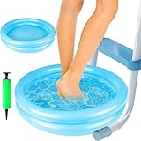 Aufblasbares Fußbad, aufblasbares Fußbad für Pool, Fußbad – Waschbecken für aufblasbares Fußbad mit Inflator, Fußbad mit Inflator, Fußbad mit Einstiegsleiter
