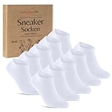 10 Paar Sneaker Socken Herren Damen Baumwolle Komfortbund ohne Naht 70102T WP (Weiß 43-46)