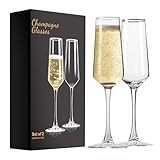 ParaCity Sektgläser, Champagner Gläser 2er-Set, elegante 170 ml Sektgläser Glas, Cocktailgläser, Geschenk für Geburtstag, Hochzeit, Weihnachten, klare Silvester Deko für Damen und Herren (Flötenform)