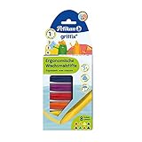 Pelikan griffix Wachsmal-Stifte mit zwei spitzen, wasserfest, Dreikantform mit langer Griffzone, 8 Stück, 8 Farben