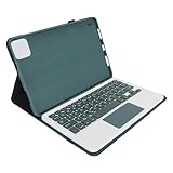Hülle mit Tastatur, 11-Zoll-Hülle, Tastaturhülle mit Magnetischer, Abnehmbarer Tastatur, Tastaturhülle für Mi Pad 6 6 Pro 11 Zoll 2023, PU-Ständerabdeckung (dunkelgrün)