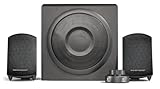 Wavemaster MOODY 2.1 Lautsprecher System (65 Watt) Aktiv-Boxen Nutzung für TV/Tablet/Smartphone/PC schwarz (66202)