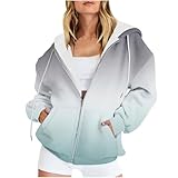 LNNGNIA Angebote des Tages Heute blitzangebote Damen Kapuzenpullover Mit Reißverschluss Sweatjacke Oversize Sweatshirt Jacke Mit Kapuze Baumwoll Zipper