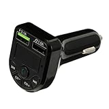 SHINEOFI Autoadapter Kabelloser Player mit LED Licht Freisprecheinrichtung USB Ladeports Automatische Verbindung Musik Transmitter für Sicheres Fahren