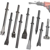 Pneumatisches Meißel-Set – 9-teiliges Drucklufthammer-Meißel-Set, Drucklufthammer, Meißel-Set, Drucklufthammer-Zubehör, erweiterte Länge, pneumatische Meißel-Bits