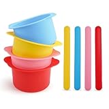 4 x Silikon-Wachswärmer, Silikonwachs-Topf, verwendet zur Haarentfernung oder Gesichtsmasken, Silikonschale, Silikonmaskenschale (transparent)