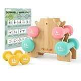 PhysKcal Kurzhantel Set mit Bambusständer | 2 x 0,5kg, 2 x 1kg, 2 x 1,5kg | Hanteln für Kinder & Frauen