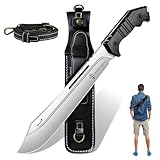 Dream Reach Machete mit Rückentrag Scheide - Großes Outdoor Messer Full Tang Survival Messer feststehend, Jagdmesser für Camping, Wandern, Geschenke für Männer Papa
