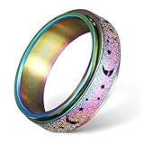 Veemoon Rotierender Spinnerring Mondring Ringe Für Jugendliche Mädchen Verstellbare Ringe Für Damen Stimmungsring Für Zappelring Daumenring Daumenring Stahl