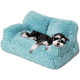 MEWOOFUN stilvoll katzenbett katzensofa flauschig - 76x45cm katzenbett große Katzen Plush katzencouch für kleine Hunde und Katzen Abnehmbar und waschbar (blau)
