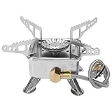 Propan-Campingkocher, Mini-Silber-Vierbeiner-Design, faltbarer Rucksackkocher für den Außenbereich