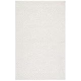 SAFAVIEH Textural Collection TXT101A Teppich, 3 m, quadratisch, handgefertigt, Wolle, ideal für stark frequentierte Bereiche im Wohnzimmer, Schlafzimmer, Elfenbeinfarben