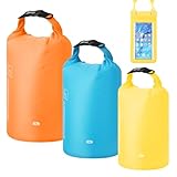 Livdouyu 3 Stück Dry Bag 3L/5L/8L Ultraleicht wasserdichte Tasche Beutel Polyester Trockensack wasserdichte Tasche für Handy Drybag Set für Schwimmen,Camping,Wandern,Bootfahren