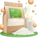 molinoRC 1kg Sojawachs für Kerzen [100% pflanzlich] - Reines Premium Soja Wachs für Kerzen mit langer Brenndauer - Creme weißes Soja Kerzenwachs zum Gießen - Soy Wax for Candle Making