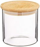 Kesper Aufbewahrungsglas mit Deckel aus Bambus und luftdichtem Verschluss, FSC-zertifiziert, Maße: 10 x 10 cm, Füllmenge: ca. 500 ml, 38008