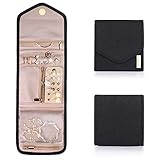 bagsmart Schmuck Organizer Tasche Reise Schmuckaufbewahrung für Ringe, Ohrringe, Halsketten, Uhren(Mini-Schwarz)