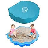 Sandmuschel Abdeckung 100 * 15cm Abdeckung für Sandkasten Rund Blau Abdeckplane für Sand Wasserdicht Sandabdeckung Sandkastenplane für Sand und Wassermuscheln