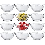 KONZEPT Salatschüssel Glas klein 12er Set – 310 ml, stapelbare, Salatschälchen, ideal als Müslischalen, Servierschalen, Snackschalen und Dessertschalen