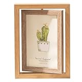 Xyvor Drehbarer 360° Photo Frame, Doppelbilderrahmen 10x15 cm, Holz Rotationsrahmen Erinnerungsfotorahmen, Doppelseitiger Bilderrahmen, mit Acrylplatte, für Weihnachten, Geburtstag, Hochzeit