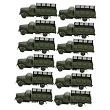 Supvox 12 Stück Teiliges Militärfahrzeug Spielzeugset aus Robustem Dekorative Sandkastenspielzeuge mit LKW Design für Eltern Junge Mädchen Interaktion Fotorequisite