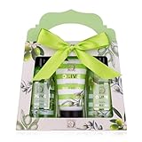 Accentra – Duschset Frauen Geschenkset OLIVE in schöner Geschenkbox – 3-teiliges Pflegeset mit Duschgel, Bodylotion und Schaumbad – Wellness Geschenk Set zum Valentinstag, Muttertag & Weihnachten