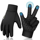 AOTOW Kinder Handschuhe Winter Thermo Laufhandschuhe - Touchscreen Fahrradhandschuhe Warm Kinderhandschuhe Winddichte Warme Fahrrad Handschuh Softshell Reithandschuhe für 4-12 Jahre Kind Jung